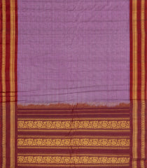 Lilac Handloom Gadwal Silk Cotton Saree With Stripes-GA0399