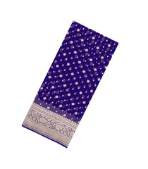Purple Woven Banarasi Khaddi Georgette Silk Saree With Floral Vine Motifs-BE1955