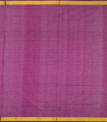 Off White & Purple Handloom Silk Cotton Saree With Checks-SC3803