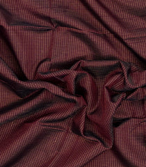 Dark Maroon Handloom Silk Cotton Saree With Checks & Buttas-SC4239