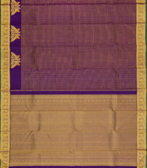 Purple Handloom Kanchipuram Silk Saree With Meena Checks-KA15306