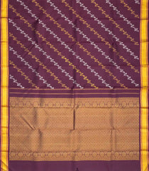 Maroon Handloom Kanchipuram Silk Saree With Floral Vine Motifs-KA12962