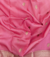 Peach Woven Pure Organza Silk Saree With Buttas-KS1104