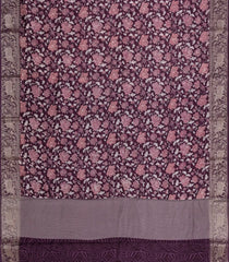 Lilac Printed Chanderi Cotton Saree With Zari Border-CC1564