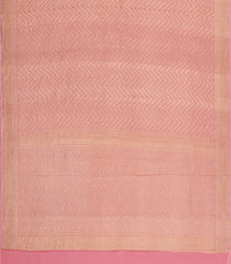 Baby Pink Woven Mysore Silk Saree With Chevron Stripes-MS3507