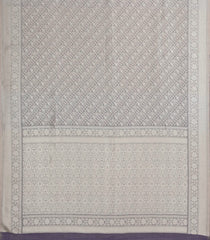 Grey Woven Art Dupion Saree With Floral Zari Motifs-BL5961