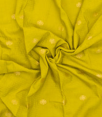 Lime Green Woven Blended Viscose Saree With Zari Checks & Buttas-BL6092