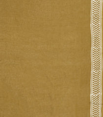 Olive Green Printed Jaipur Cotton Saree With Floral Motifs-JC1815