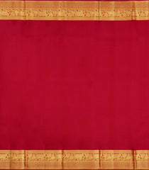 Red Handloom Kanchipuram Silk Saree With Zari Buttas-KA16338