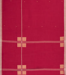 Red Handloom Bengal Cotton Saree With Buttas-BG1994