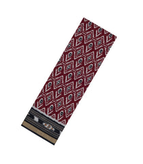 Burugndy Printed Blended Chanderi Cotton Saree With Zari Border-BL5773