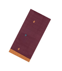 Brown Woven Tussar Silk Saree With Buttas & Contrast Border-TU3473