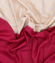 Red & Off White Woven Blended Viscose Half & Half Saree-BL5525