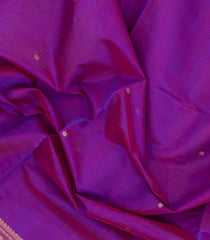 Purple Handloom Silk Cotton Saree With Buttas-SC4417