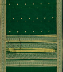 Green Handloom Silk Cotton Saree With Buttas-SC4322