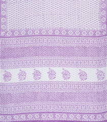Lavender Printed Jaipur Cotton Saree With Floral Motifs-JC1669