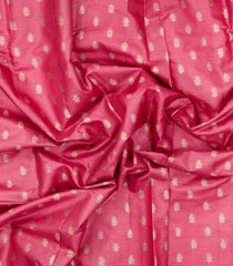 Peach Woven Tussar Silk Saree With Floral Buttas-TU3402