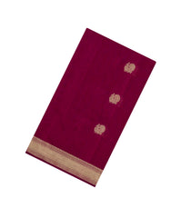 Magenta Handloom Village Cotton Saree With Buttas-VC1613