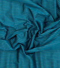 Steel Blue Handloom Gadwal Silk Cotton Saree With Stripes-GA0377