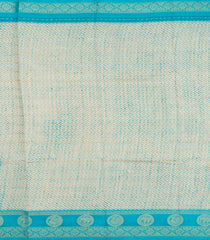 Taupe Printed Synthetics Dola with Zari Stripes & Contrast Border-BL5164