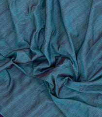 Steel Blue Handloom Gadwal Silk Cotton Saree With Stripes-GA0356