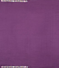 Lilac Embroidered Blended Satin Saree With Floral Motifs-BL6107
