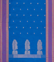 Blue Woven Chettinad Cotton Saree With Buttas-CN1890