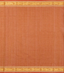 Rust Handloom Kanchi Cotton Saree With Horse Buttas-KC1757