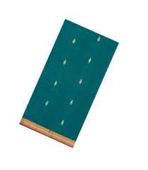 Sea Green Handloom Maheswari Silk Cotton Saree With Buttas & Zari Border-SC4873