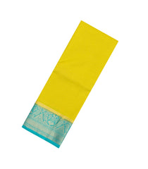 Neon Green Woven Blended Viscose Saree With Zari Checks-BL6082