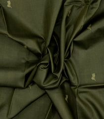Sage Green Handloom Tussar Silk Saree With Floral Buttas-TU3567