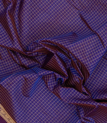 Purple Handloom Silk Cotton Saree With Zari Checks-SC4368