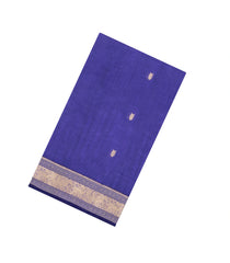Purple Handloom Silk Cotton Saree With Gandaberunda Buttas-SC4005