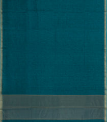 Teal Printed Synthetic Dupion Saree With Temple Border & Jhalar-SY0093