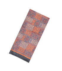 Rust Printed Pure Silk Saree With Floral Motifs-PS0773