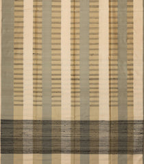 Beige Handloom Soft Silk Saree With Broken Stripes-SO4247