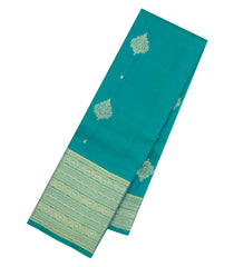 Aquamarine Woven Pure Silk Saree With Floral Buttas-KA15537