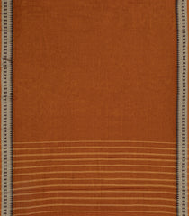 Rust Woven Chirala Cotton Saree With Contrast Border-CR1413