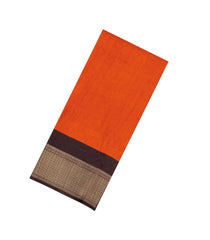 Orange Printed Synthetic Dola Silk Saree With Contrast Border-SY0243
