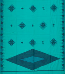 Cyan Woven Synthetic Tussar Saree With Printed Floral Motifs-BL4484