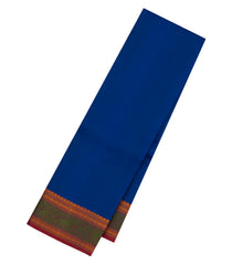 Blue Handloom Kanchipuram Silk Saree With Thread Work Border-KA15150