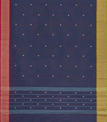 Dark Grey Woven Chettinad Cotton Saree With Buttas-CN1874