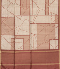 Taupe Printed Synthetic Tussar Saree With Zari Buttas-BL5370