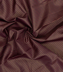 Black & Maroon Handloom Korvai Kanchipuram Silk Saree With Checks-KA15941