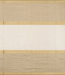 Off White Handloom Muppagam Silk Cotton Saree With Checks-SC4348