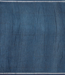 Steel Blue Printed Chanderi Cotton Saree With Floral Motifs & Sequin Work-CC1428