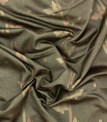 Dark Beige Woven Art Dupion Saree With Butterfly Motifs & Contrast Border-BL4941