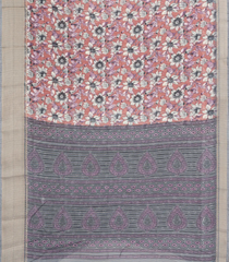 Dusty Peach Printed Synthetic Dola Silk Saree With Zari Border-BL5091
