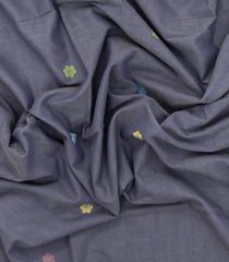 Grey Handloom Bengal Cotton Saree With Floral Buttas-BG1689