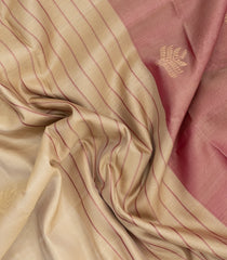 Beige Woven Kora Soft Silk Saree With Stripes & Buttas-SO4738